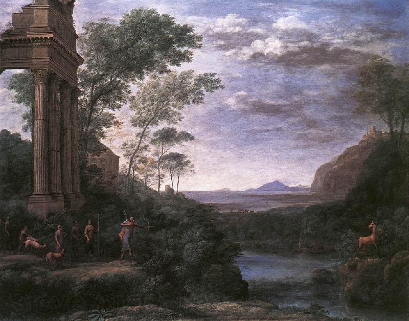 Claude Lorrain Landscape with Ascanius Shooting the Stag of Sylvia
